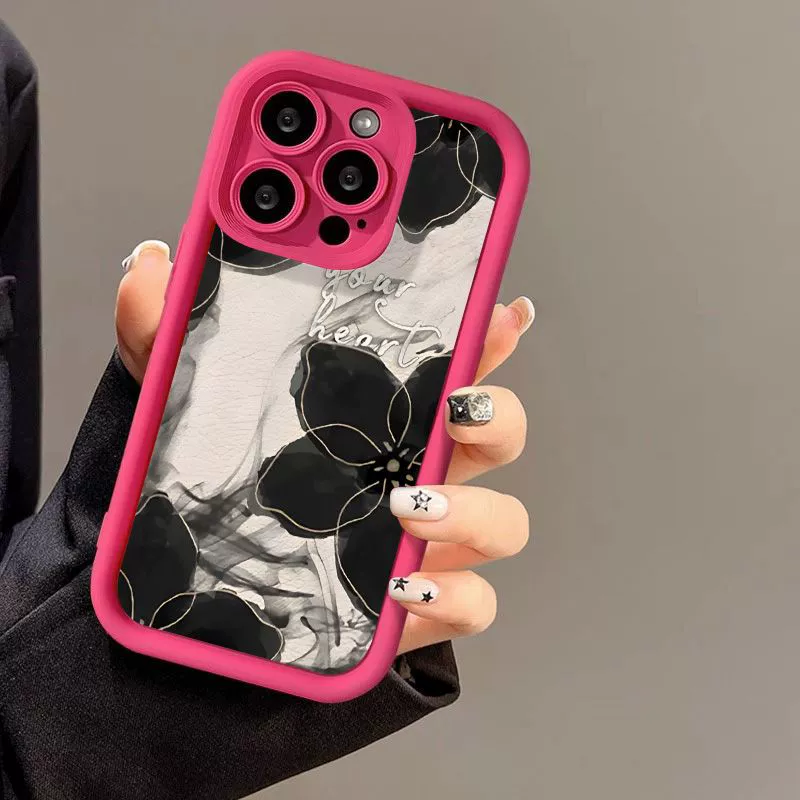 Apple, совместимый чехол для телефона, матовый iPhone 16, цветочный дизайн, iphone, 17promax, 15