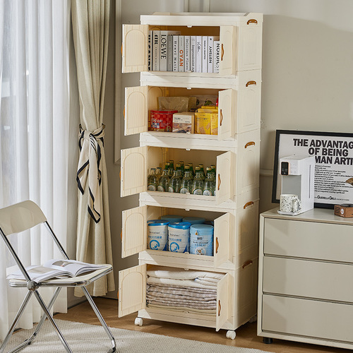 Installation-free multi-layer storage cabinet to organize children's clothes, snacks and toys plastic storage cabinet bedroom storage locker