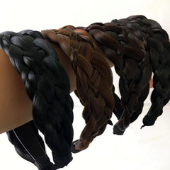 加寬新款藝術款假髮頭飾發箍女士遮頂頭飾仿真發假髮發箍