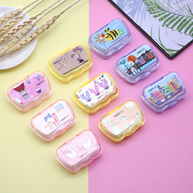 Keda Contact Lens Companion Box Portable Colored Contact Lens Double Box Unisex Contact Lens Storage Box