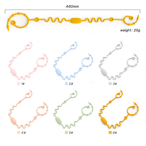 New baby teether anti-drop chain food-grade children's pacifier anti-lost chain toy strap lanyard silicone pacifier chain