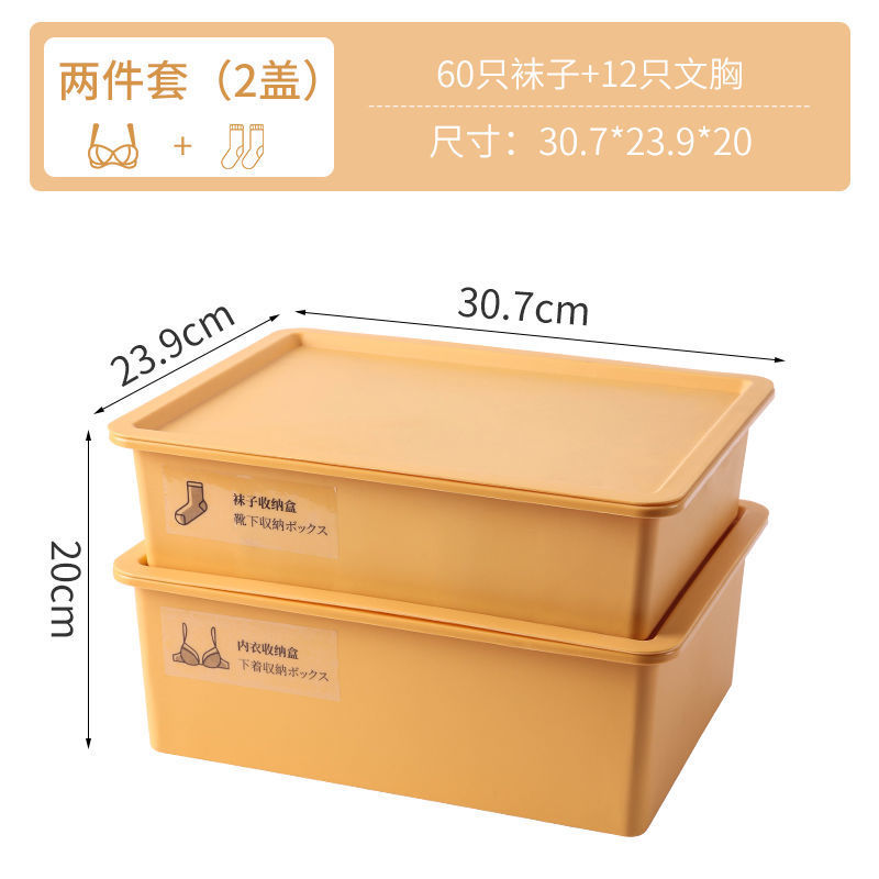 망고옐로우 [대용량+곰팡이방지, 방충] - 박스2개 + 커버2개[속옷+양말] + 스티커