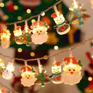Cross-Border New Product Santa Claus Snowman Christmas Tree Decoration Lights Window Creative Hanging Ornaments Lantern String