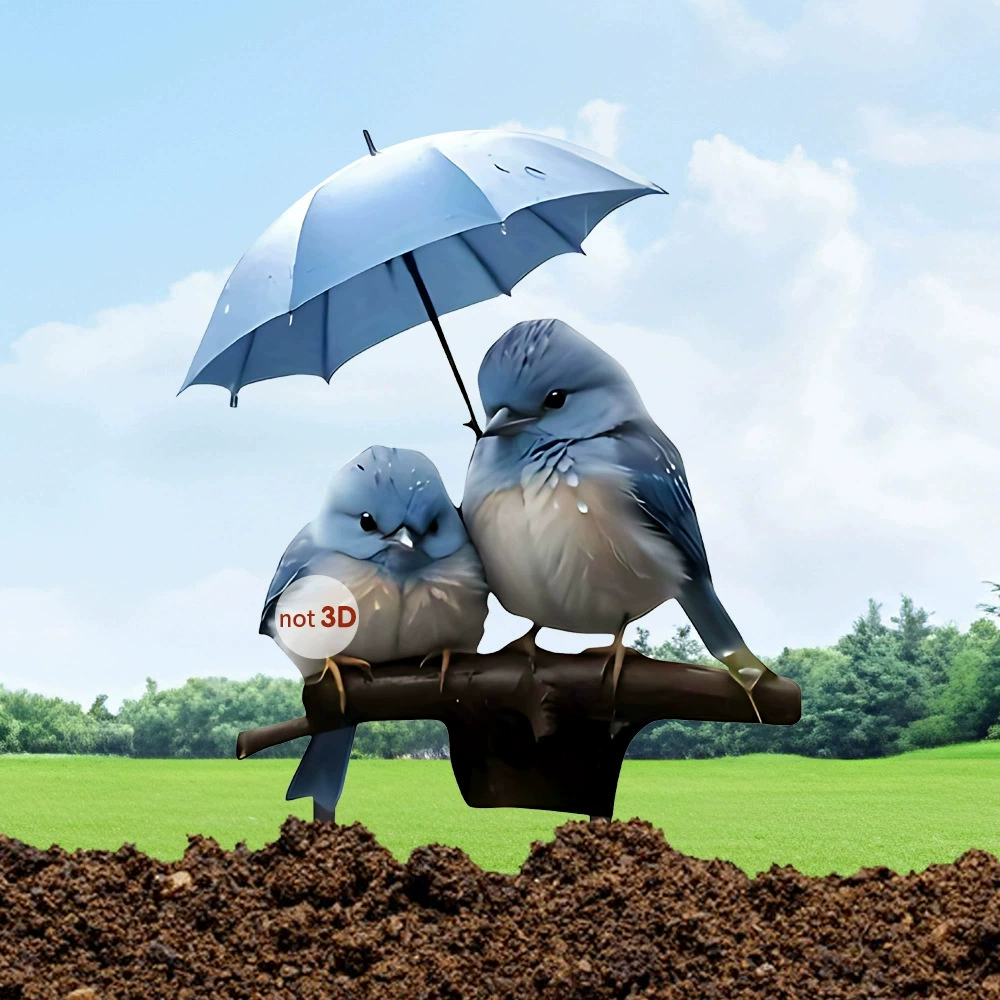 Трансграничный художественный стиль синяя птица, покрывающий зонтик сад свай акриловая посадка открытый сад дворик газон реквизит