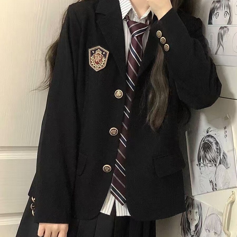 原创jk制服小个子西服外套日系学院风学生校供感春秋西装外套上衣|undefined