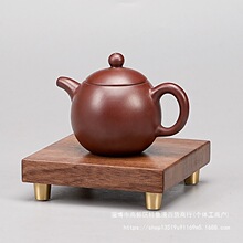 胡桃木实木架适用铜师傅摆件桌面办公电脑收纳置物架支架底座