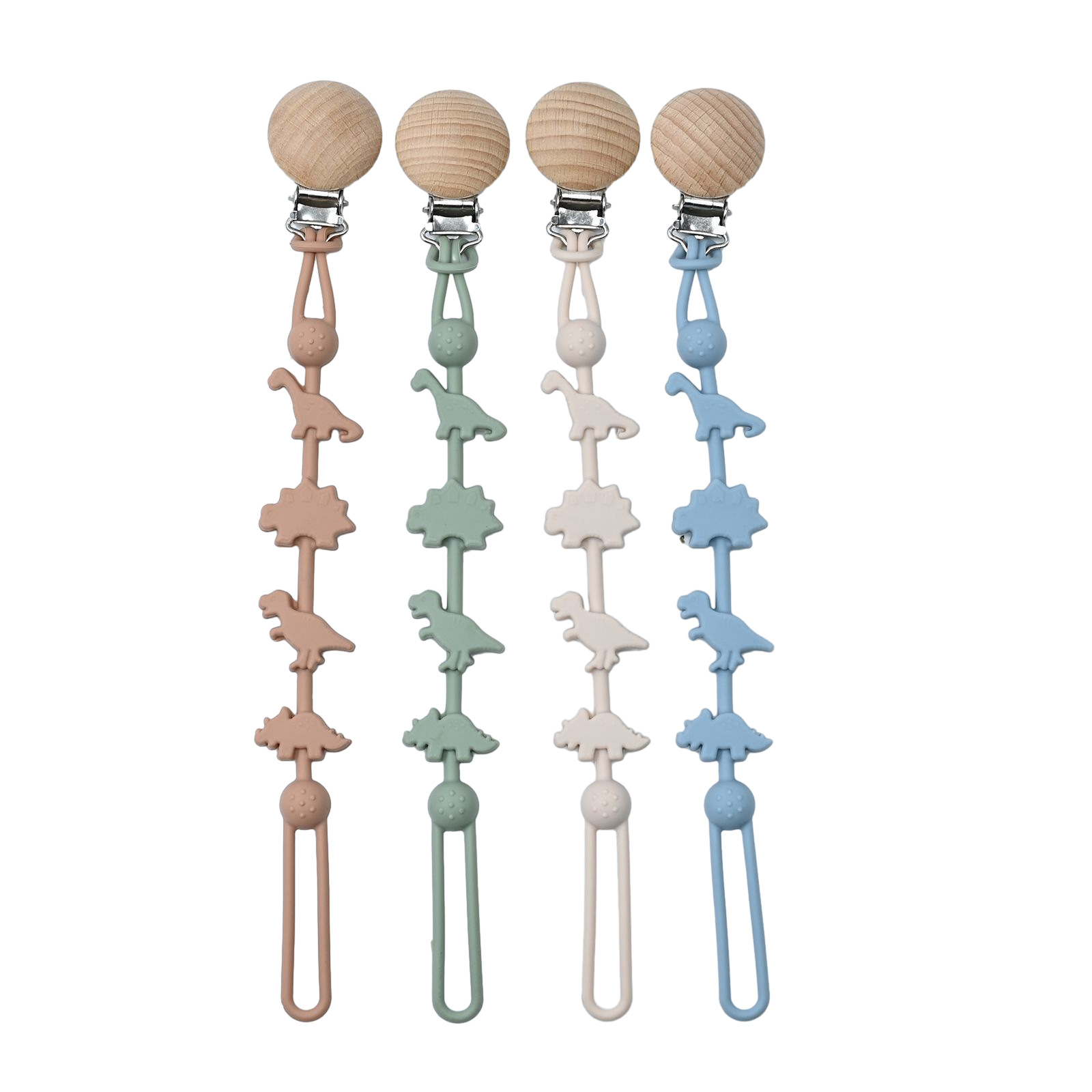 Cadena de chupete de silicona para bebés transfronteriza, cadena anti-pérdida de juguetes de mordedor para niños, cadena anti-caída de comodidad integrada de grado alimenticio