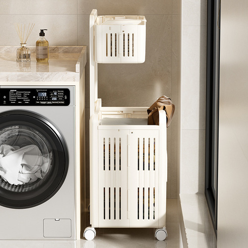 Foldable Laundry Basket for Home Use, Floor-Standing Clothing Organizer, Portable Multi-Tiered Dirty Clothes Bin for Bathroom and Laundry Room