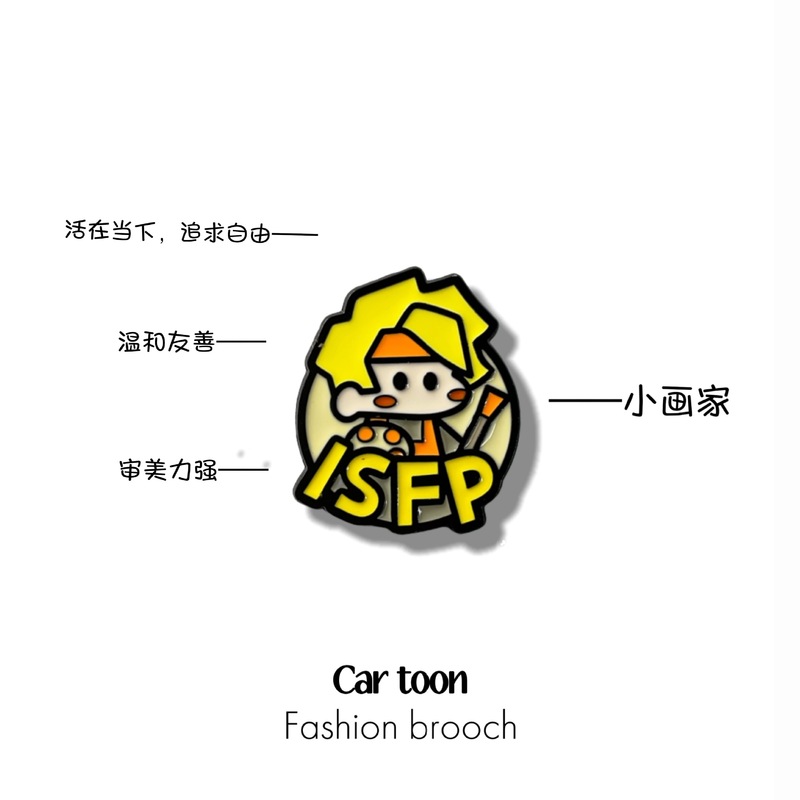 MBTI 16 タイプの人格周辺ブローチ職業性格テスト金属バッジ男性と女性の学生バックパック装飾|undefined