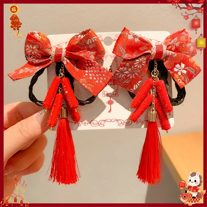 Horquilla Infantil con Borlas Chinas Hecha a Mano para Año Nuevo y Hanfu
