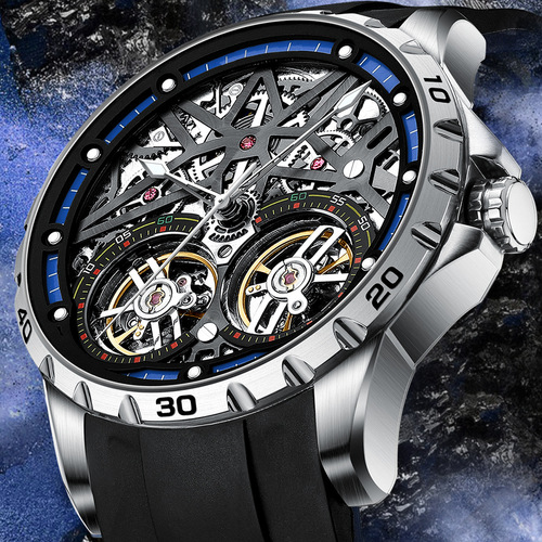 Mark Huafei brand new waterproof trend watch creative round casual watch men's mechanical watch