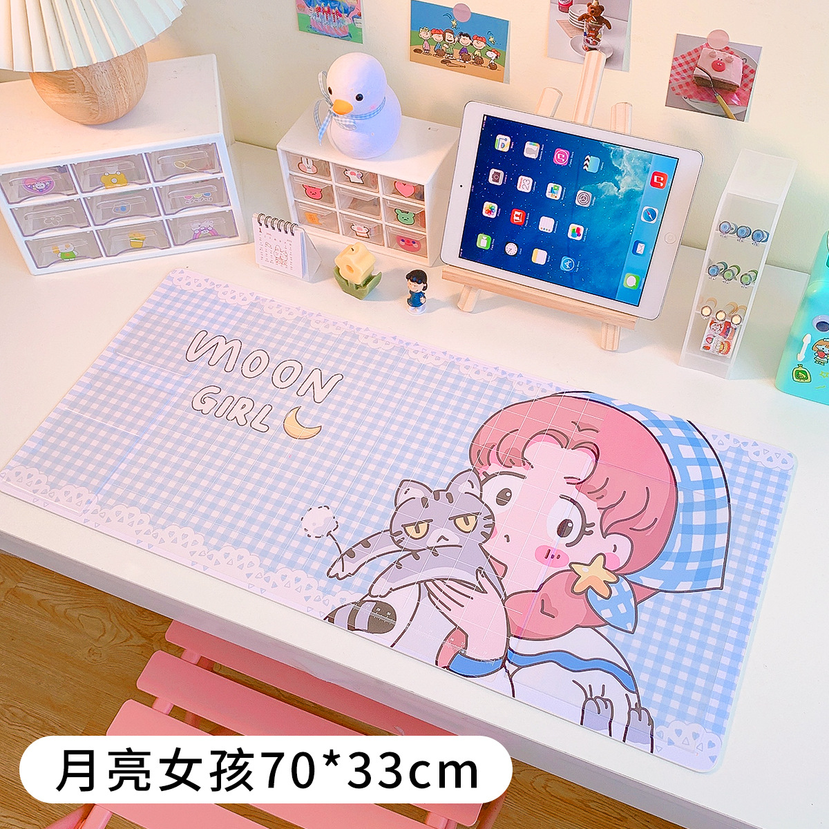 Yilan Cute Mouse Girly Student Desk Computer Soft Pad Ins Style Personalized Creative Desktop Gaming Mat_voghion.com