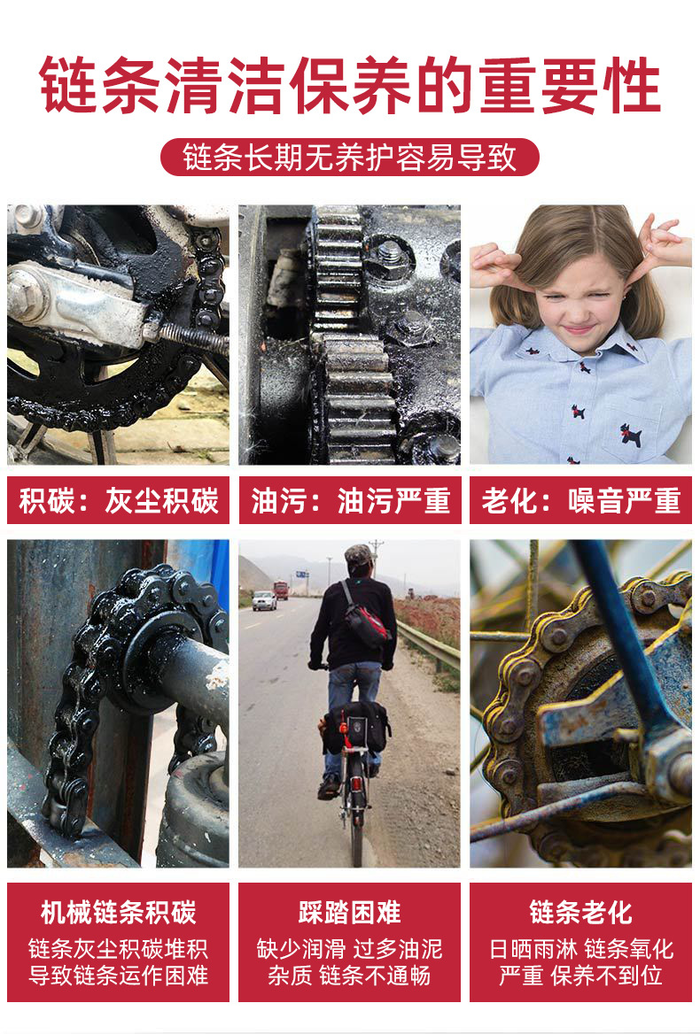 Motorcycle Chain Cleaning Agent 700ml Motorcycle Lubricant Anti-Rust Cleaning and Maintenance Agent High Viscosity Lubricant