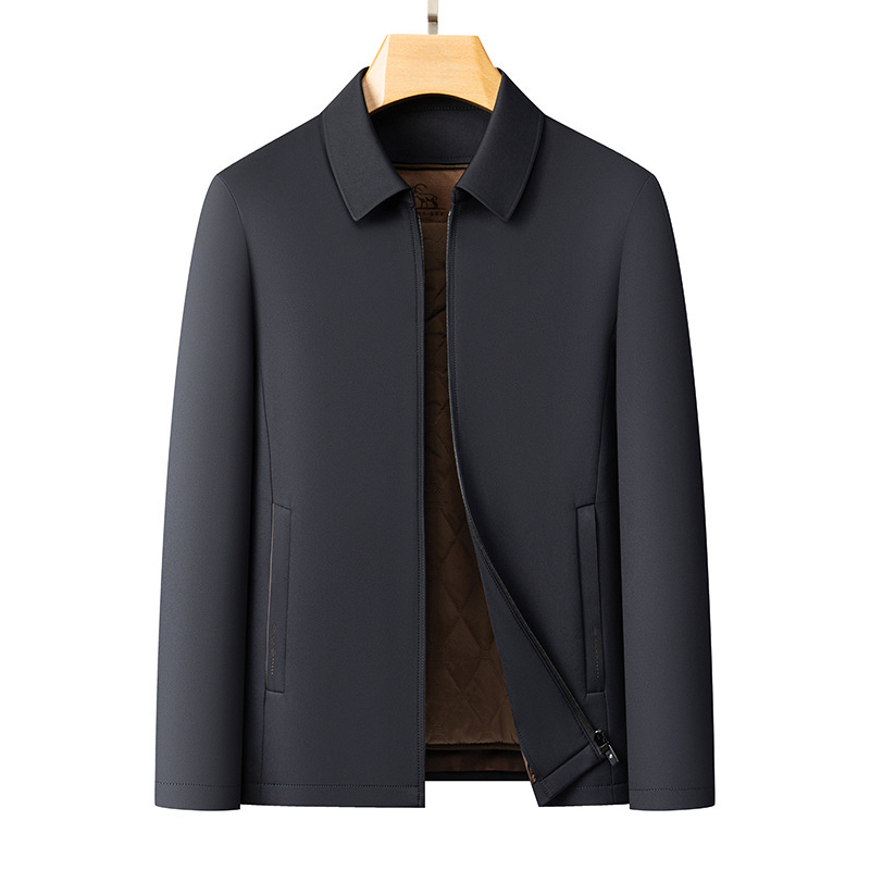 2026 new style men's cotton jacket for middle-aged and elderly, featuring a lapel collar, zipper closure, detachable thickened wool lining, and a business casual design 2026 new style men's cotton jacket for middle-aged and elderly, featuring a lapel collar, zipper closure, detachable thickened wool lining, and a business casual design