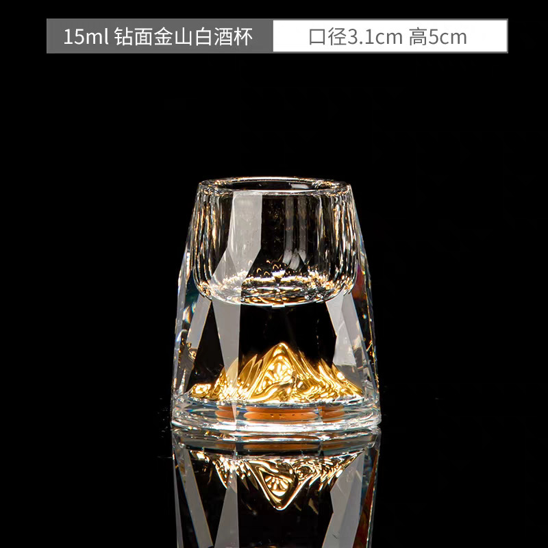 Dos dos tazas de vino chino de alta calidad conjunto de dispensador de vinos creativo casero Jinshan lámina de oro 100ml con la escala de vinos