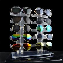 跨境爆款太阳眼镜收纳置物挂架透明双排十副眼镜店柜台展示样品架