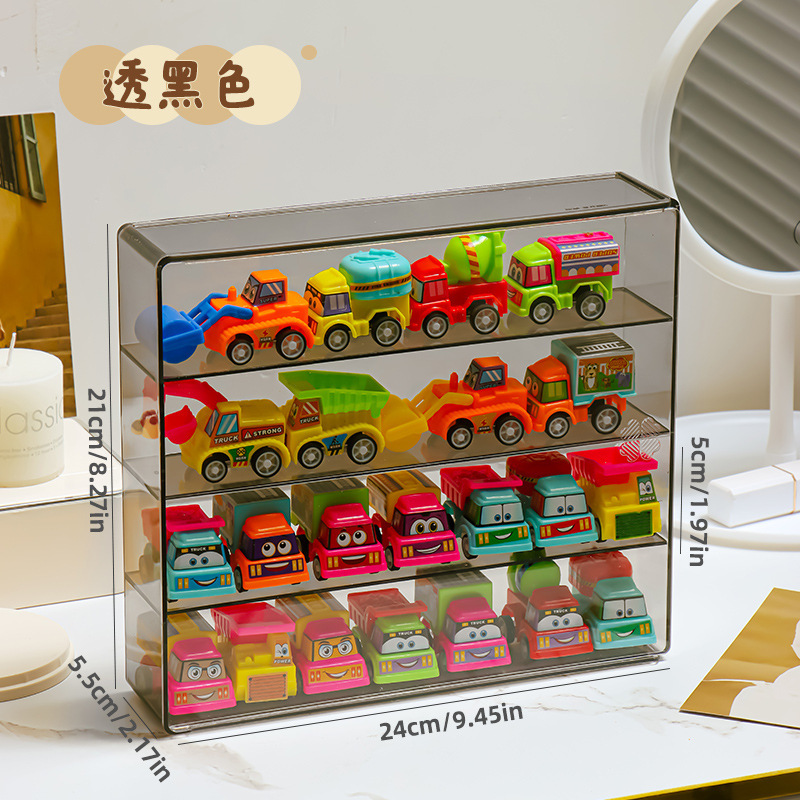 工場卸売り玩具車模型収納箱分格多層透明棚1:64風火輪車位箱|undefined