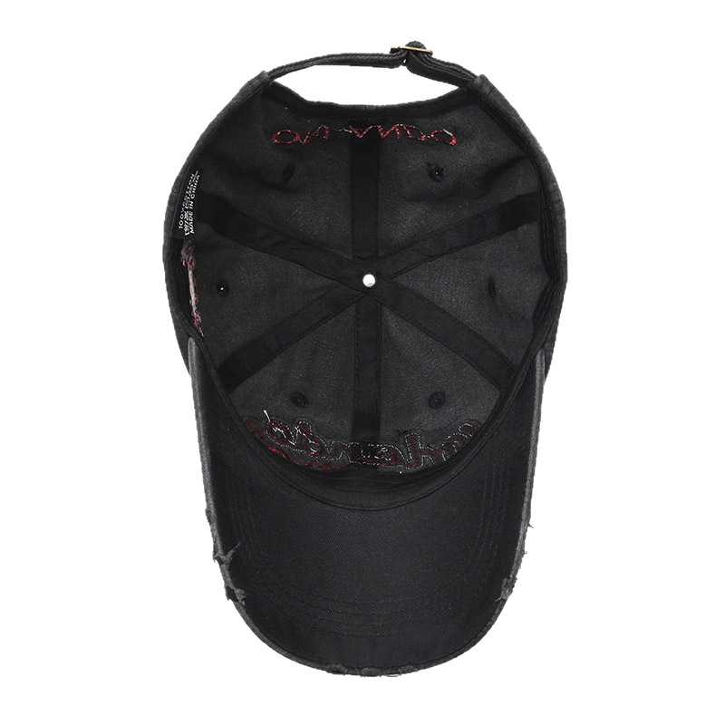 Hat Versatile Washed Vintage Soft Top For Women Embroidered Face Slimming Men's Baseball Cap_voghion.com