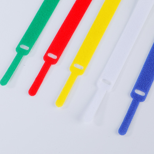 Back-to-back Colorful Nylon Cat Head T-Type Hook-and-Loop Cable Tie Wire Management Band Data Cable Organizer Bundling Strap