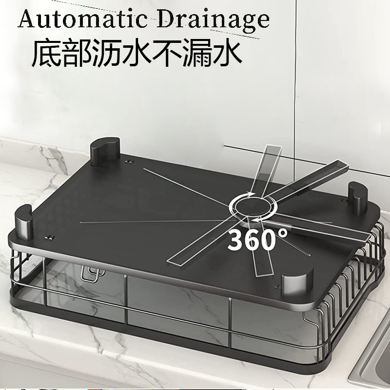 Estante de platos de cocina estante de almacenamiento sin perforación de fábrica venta directa de una sola capa de platos de almacenamiento de platos de mesa de piscina simple creatividad