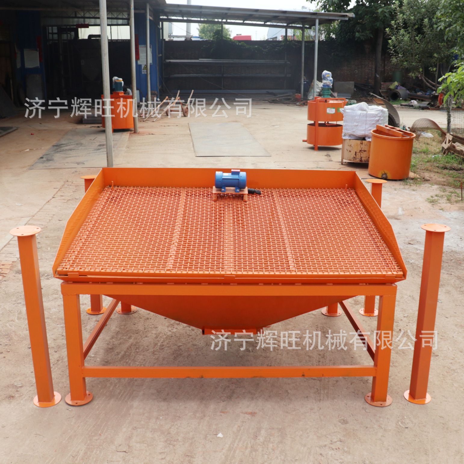 混凝土吊装喷浆机料斗小型简易上料机喷浆机配套铲车上料震动筛网