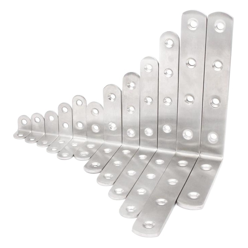 Izquierda de acero engrosada código de ángulo de acero inoxidable muebles accesorios de hardware estante soporte de ángulo recto código de productos de hardware al por mayor