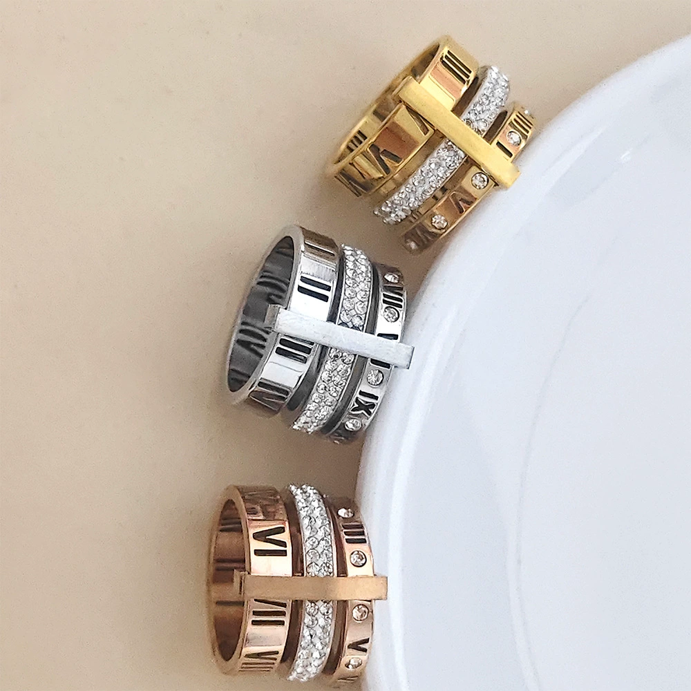 Звезда и личность в европейском и американском стиле 3 в 1 кольцо с несколькими кольцами римские буквы модные ювелирные изделия кольца производители оптом