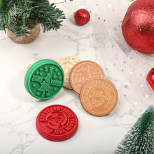 跨境新品饼干模具饼干印章批发木柄曲奇印章家用圣诞饼干DIY圆形