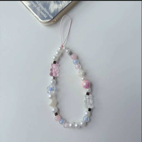 Ремешок для мобильного телефона Girly Heart, декоративная цепочка ccd, подвесная цепочка с защитой от потери, розовый и белый медведь, сексуальный y2k, милая и крутая подвесная цепочка для рук