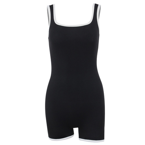JY23208 European and American  new style sling contrasting edge slimming Korean style fashion casual jumpsuit shorts