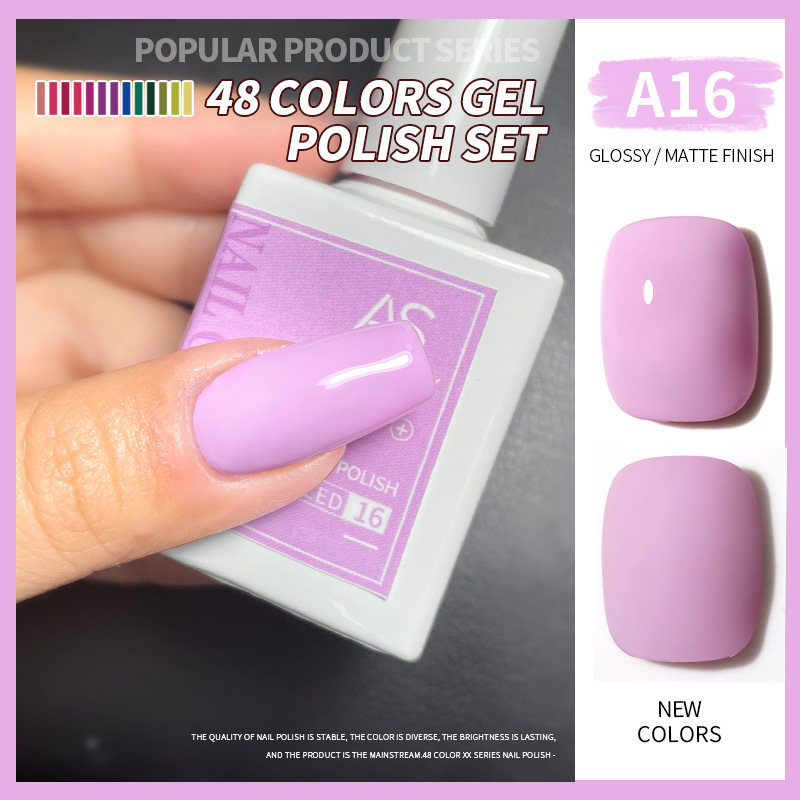Una botella de pegamento de esmalte de uñas de un color 2022 nuevo verano popular 48-color Pequeño conjunto para el salón de uñas traje completo