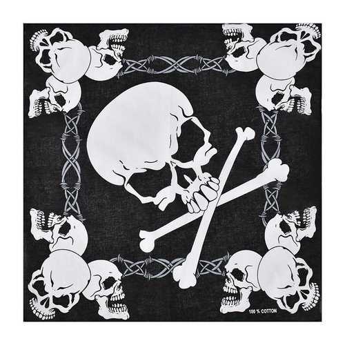 European and American Hip Hop Street Dance Skull Scarf Pure Cotton Men's and Women's Costume Headscarf Wholesale Halloween Ghost Head Printed Headscarf 