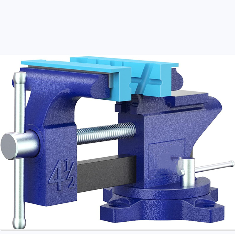 厂家现货 小型家用带砧面4.5欧式钢台虎钳  小台钳
