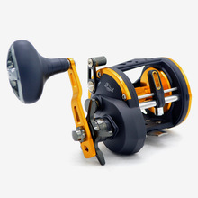 跨境6轴金属船钓轮自动排线拖钓轮铁板轮横向轮大力鼓轮海钓渔轮