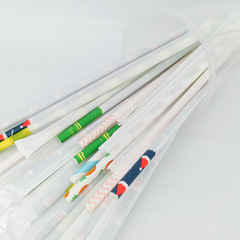 一次性彩色創意單支獨立包裝紙質吸管環保可降解細果汁甜品台裝飾