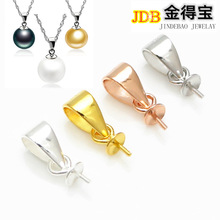 925纯银半孔珍珠托盘吊坠空托扣头diy配件瓜子扣吊盘针半成品材料