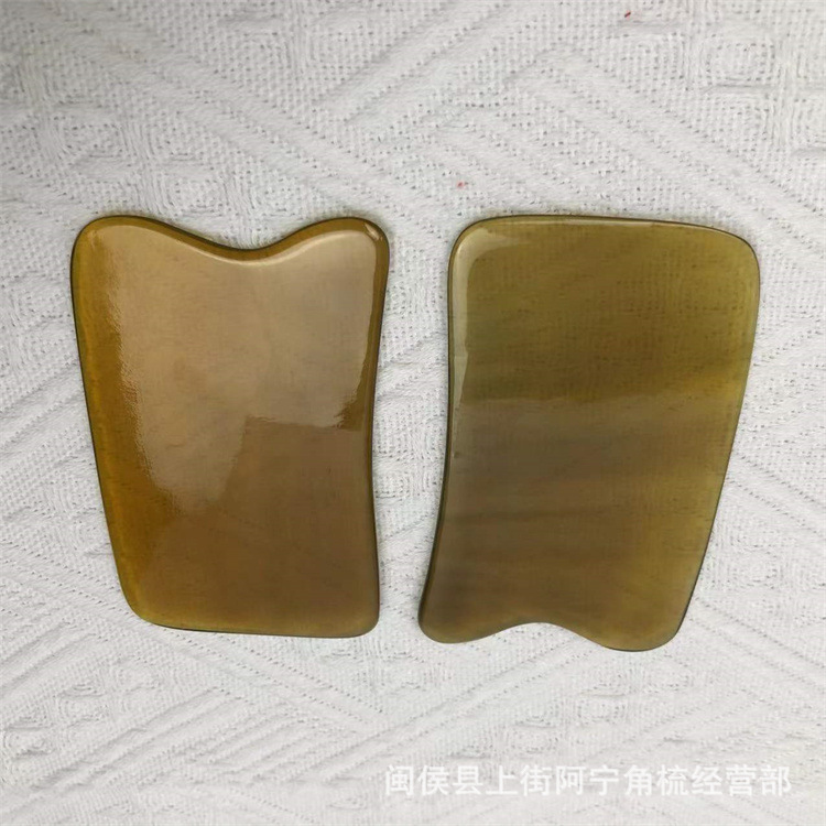 Natural Buffalo Horn Gua Sha Board 9.5cm Facial Body Scraping Massage Tool with Guasha Comb and Tendon Stick key features