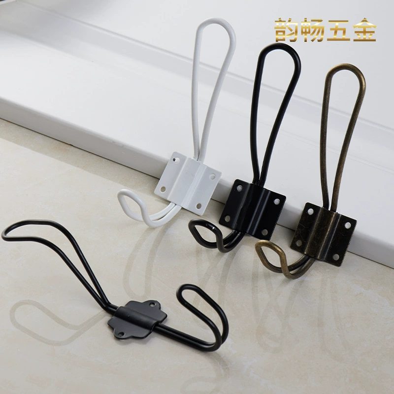 Проволочный крючок Настенный металлический крючок Кухонная дверь Задний двойной крючок Крючок для одежды Крючок для шкафа Cross Border Двойной крючок