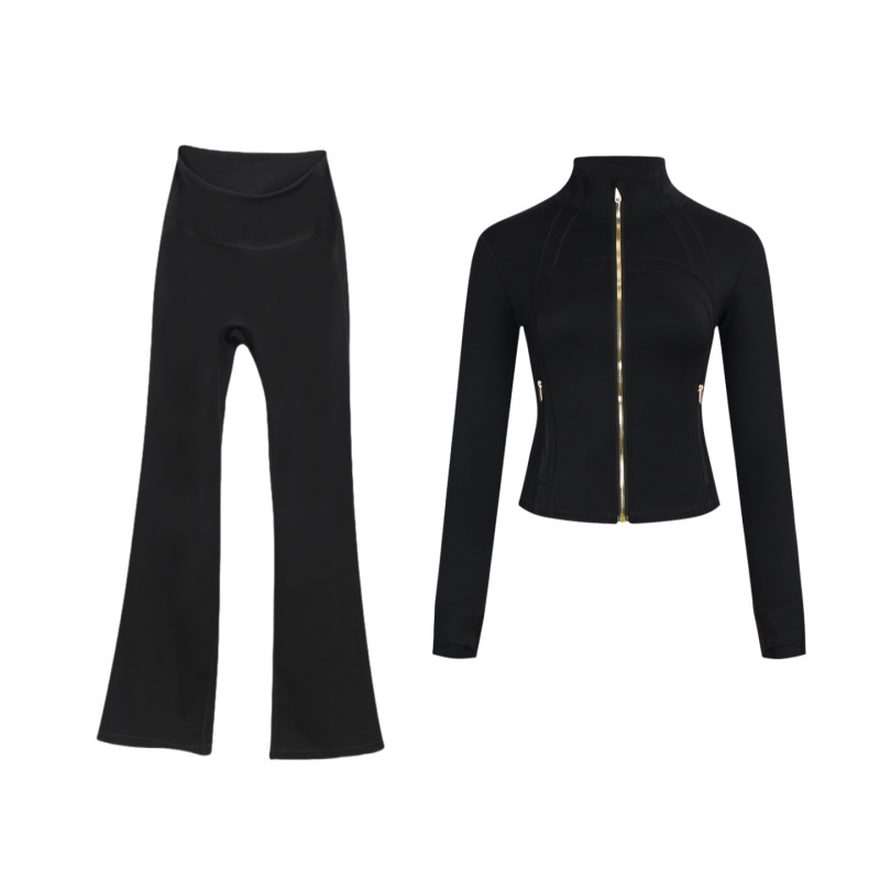 Lulu Original Label In-Stock Flared Short Stand-Collar Jacket Slim Fit Gym Top Coat Yoga