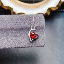 工厂批发爆款天然石榴石吊坠S925银镶嵌主石5*5热销欧美一件代发