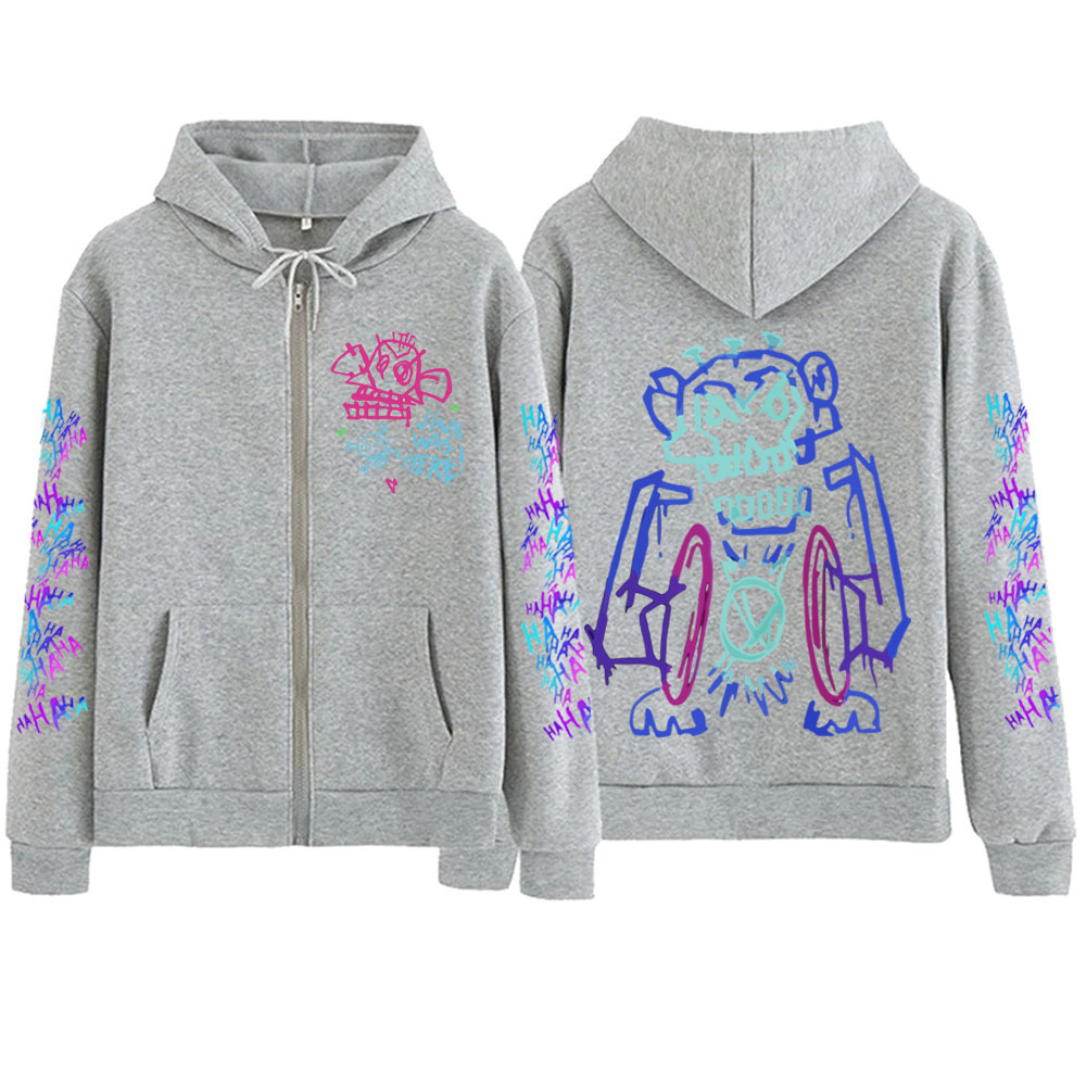 Hot Anime Arcane-Jinx Zipper Hoodie Harajuku Pullover Tops