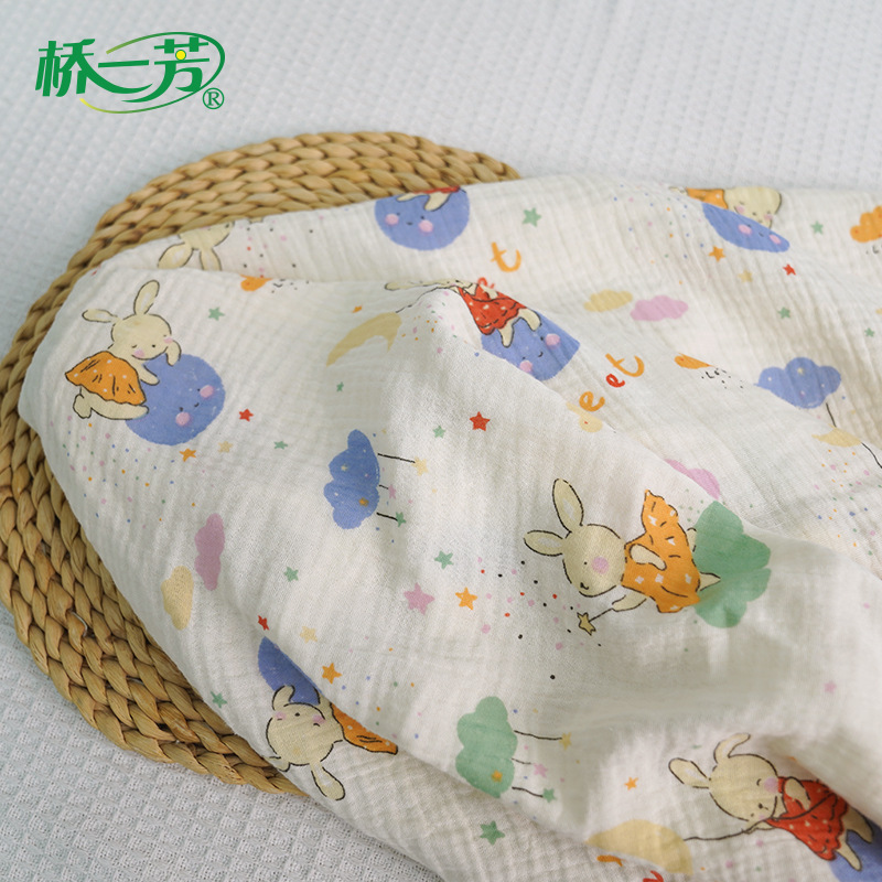 【幅広 2m】二重ガーゼ生地 子供用ホーム服 夏用キルト 綿ガーゼ生地 シワガーゼ|undefined