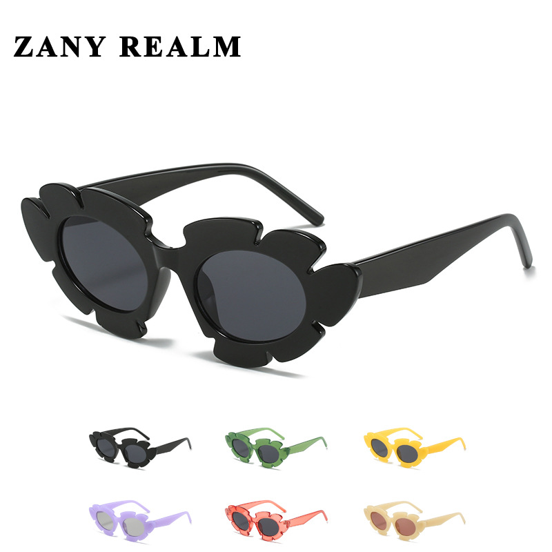 Nueva chica caliente divertido flor gafas de sol retro ojo de gato y2g millennium estilo gafas de sol fabricante en stock