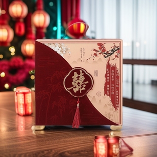New Retro Velvet Handbag-Style New Chinese-Style Wedding Favor Return Gift Box Candy Packaging Flip-Top Gift Box