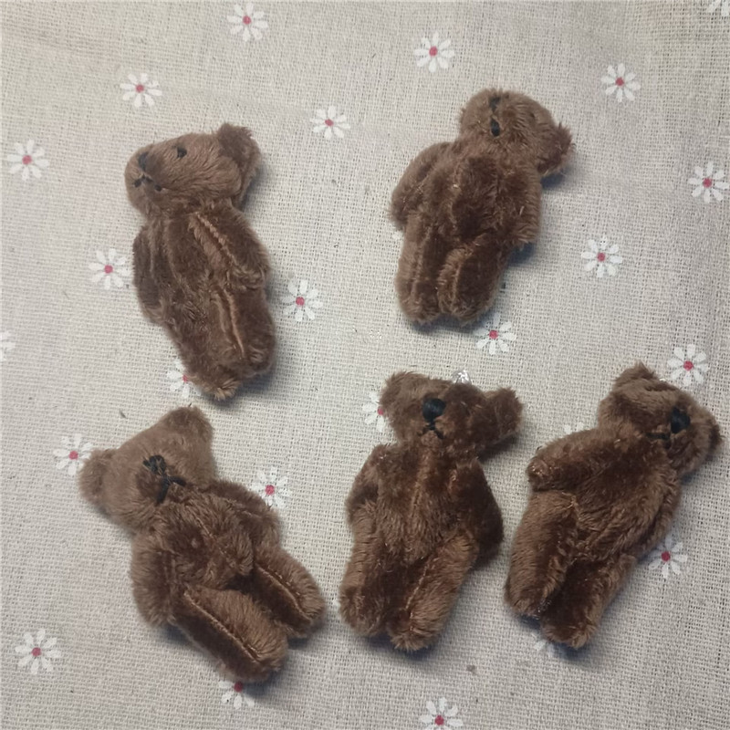 6cm 어두운 다크 브라운 긴 머리 곰