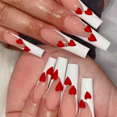 外貿愛心美甲辣妹穿戴甲甲片成品歐美假指甲貼批發press on nails