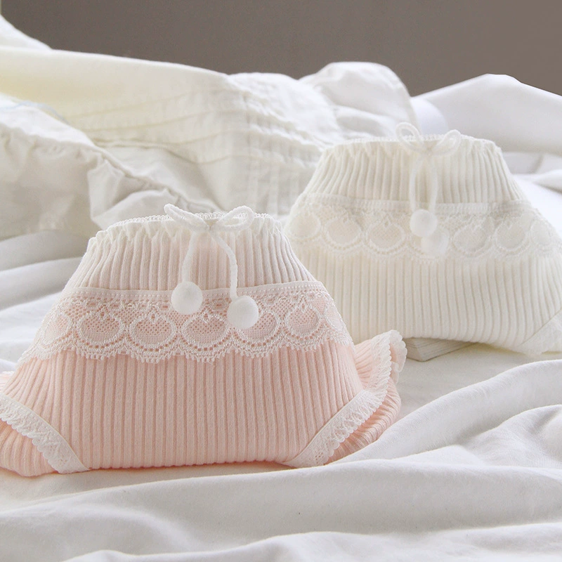 lace underwear with bow, shorts, lolita style, mid rise