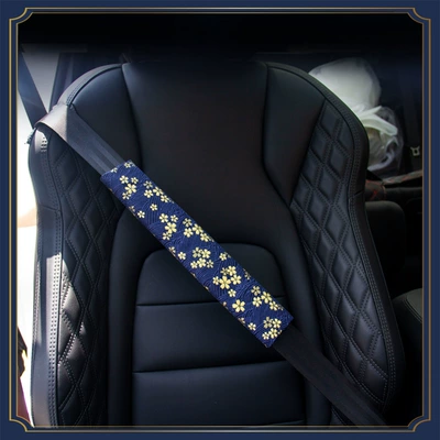 cover safety belt cover car | Seat belt shoulder pad - cherry-blossom-blue-wind-belt-shoulder-pad-30cm