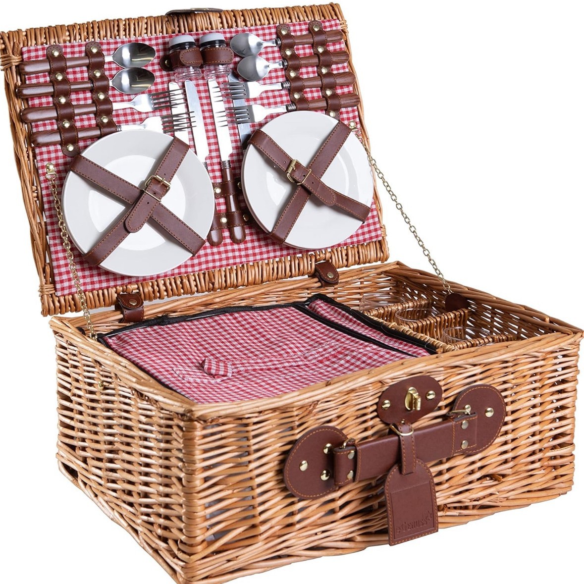 Cestas de picnic personalizadas con cubierta de sauce hecha a mano acompañadas de cestas de regalo de primavera cestas de almacenamiento de frutas con bolsas de cubierta