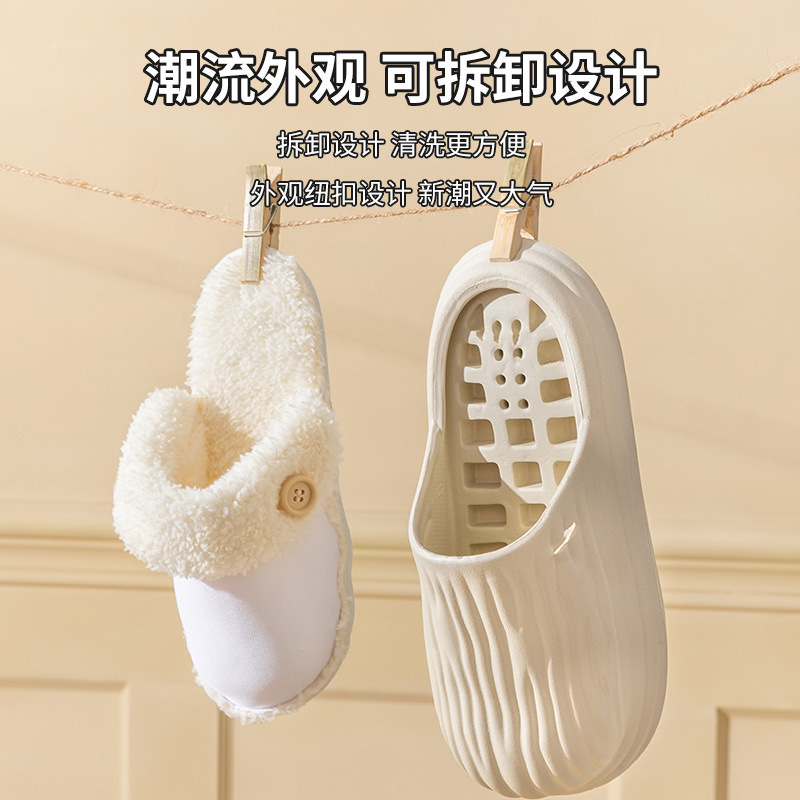 情侣棉拖鞋女冬季室内防滑软底保暖居家休闲用鞋毛毛拖鞋男冬批发|undefined